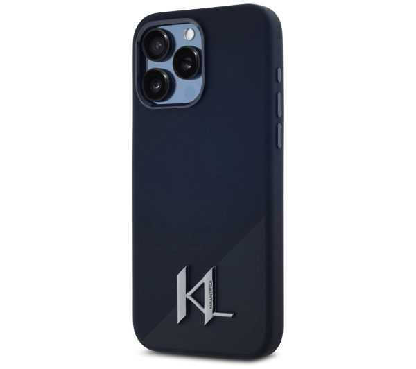 Karl Lagerfeld Silicone Shadow Metal Initial MagSafe do iPhone 15 Pro Max Czarny