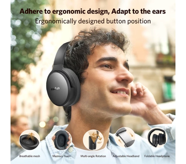 Earfun Tune Pro Nauszne Bluetooth 5.4 Czarny