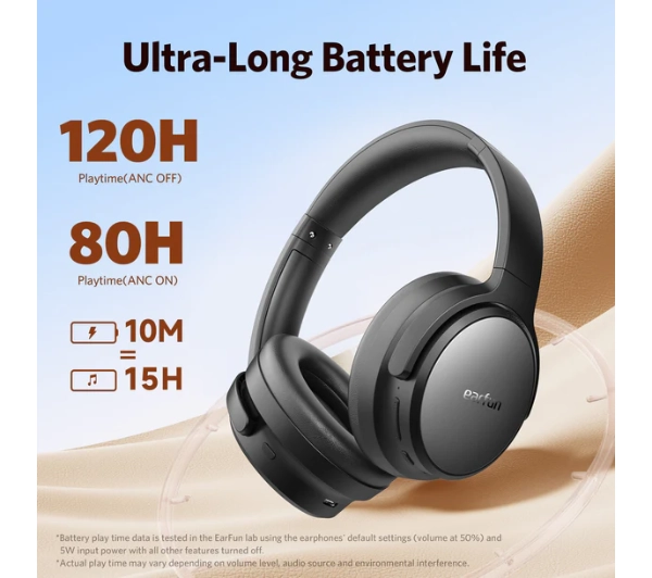 Earfun Tune Pro Nauszne Bluetooth 5.4 Czarny