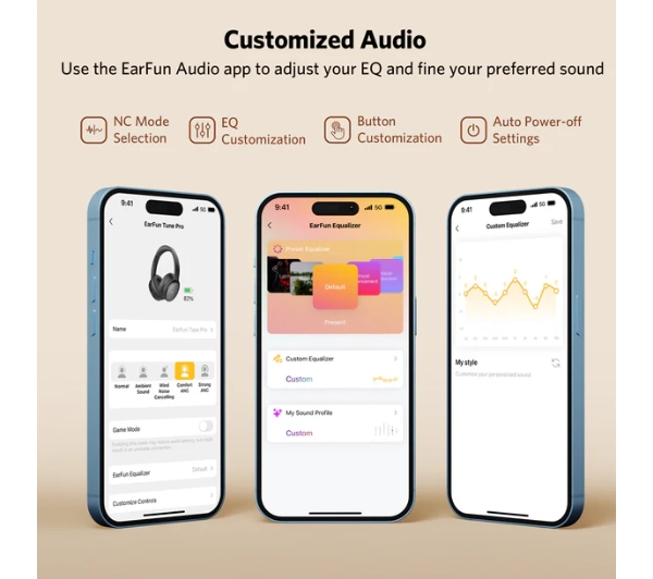 Earfun Tune Pro Nauszne Bluetooth 5.4 Czarny