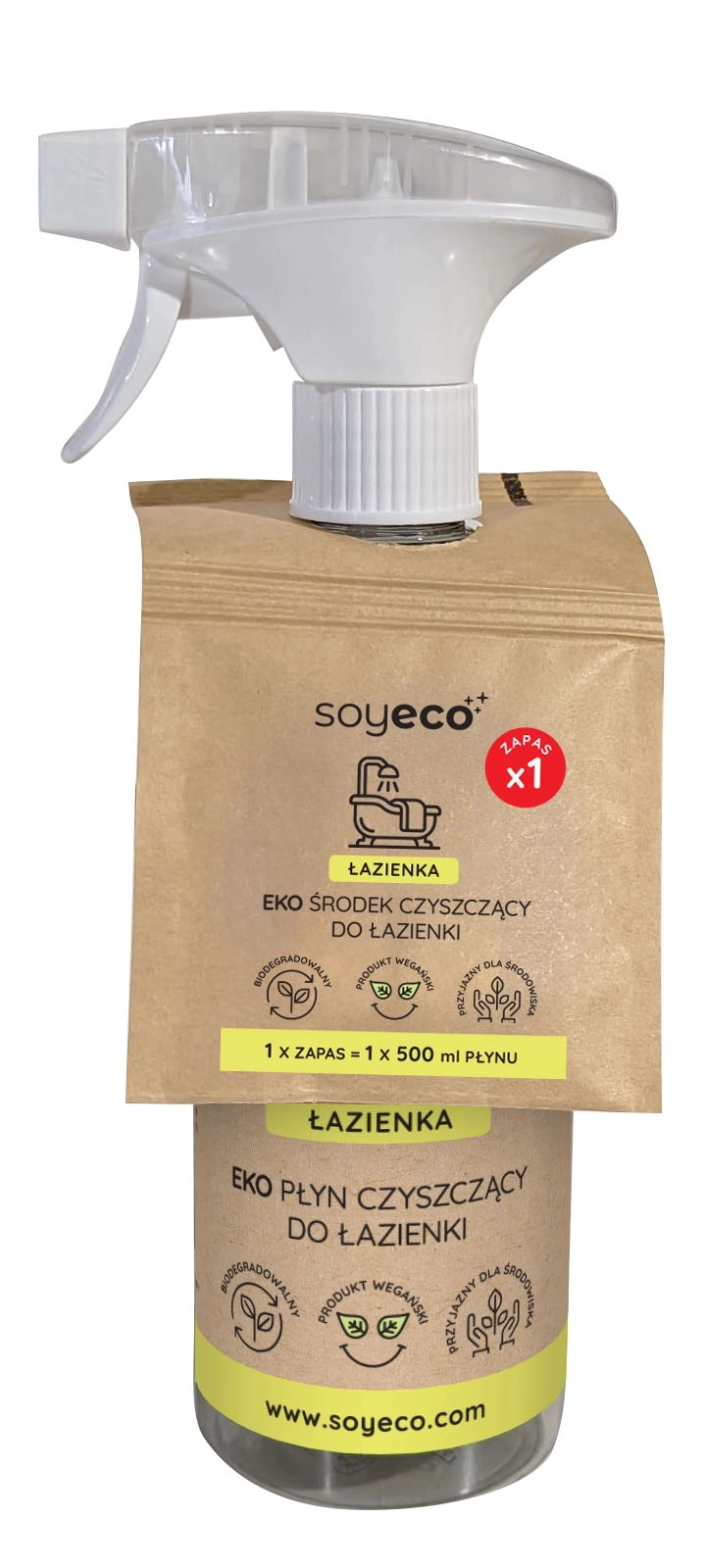 Płyn Soyeco do czyszczenia łazienki 0,5l + wkład 0,5l