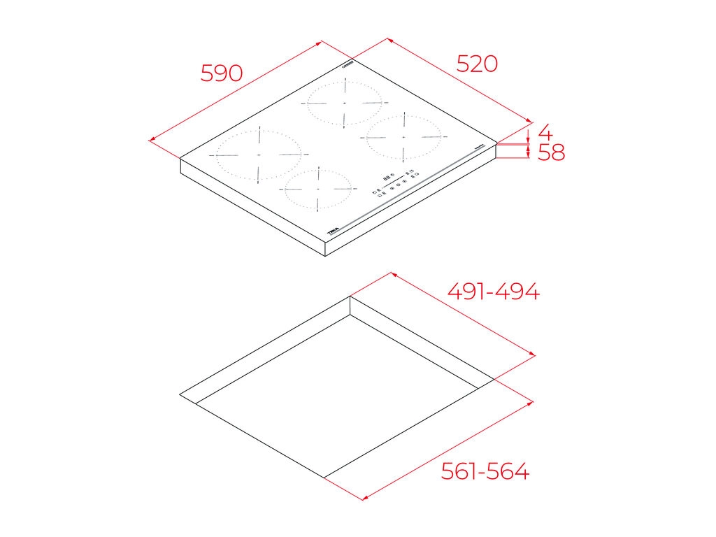 фото Індукційна варильна поверхня Teka IBC 64110 SSM BK (112520051)