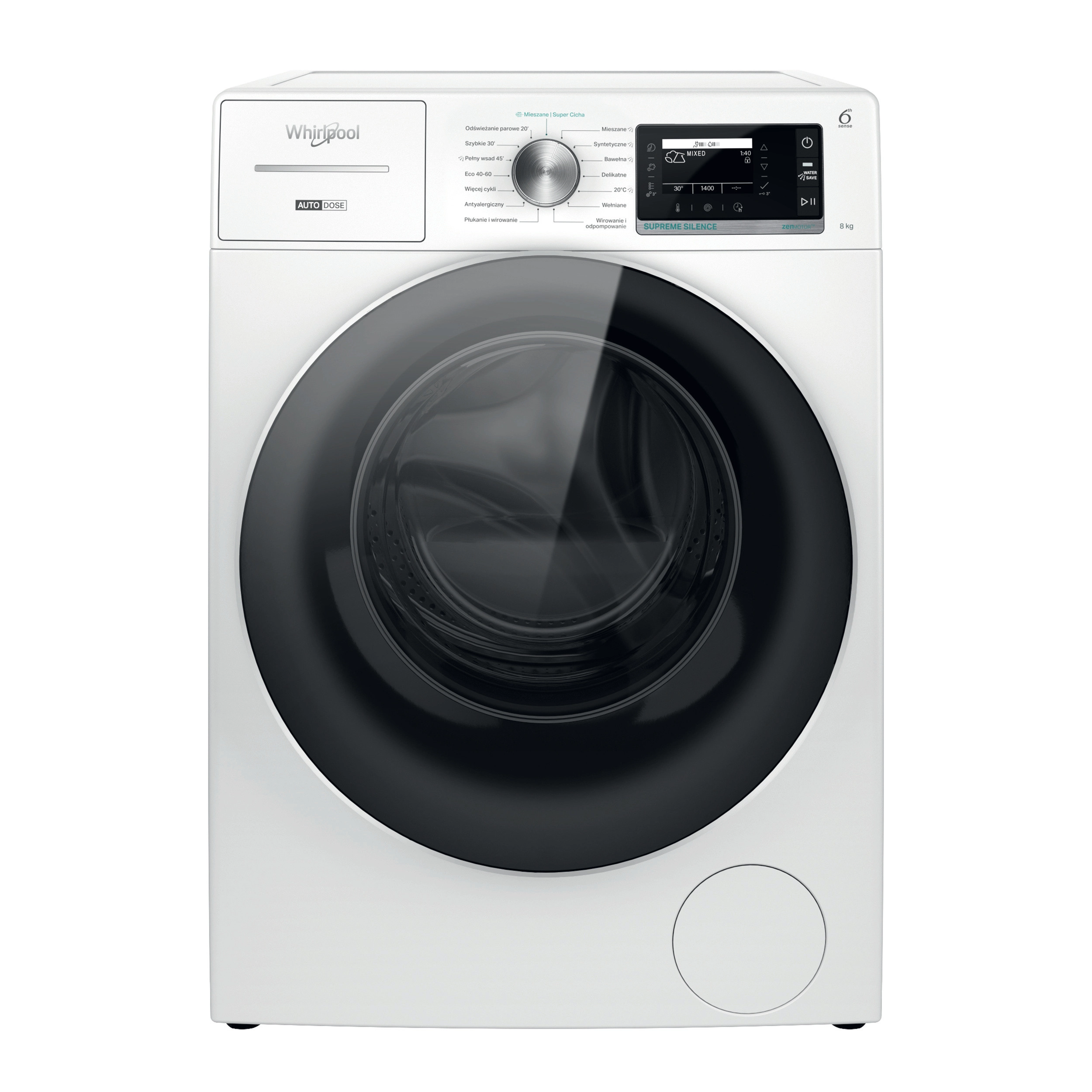 Pralka Whirlpool AutoDose W8X 89AD Supreme Silence 8kg 1400obr/min