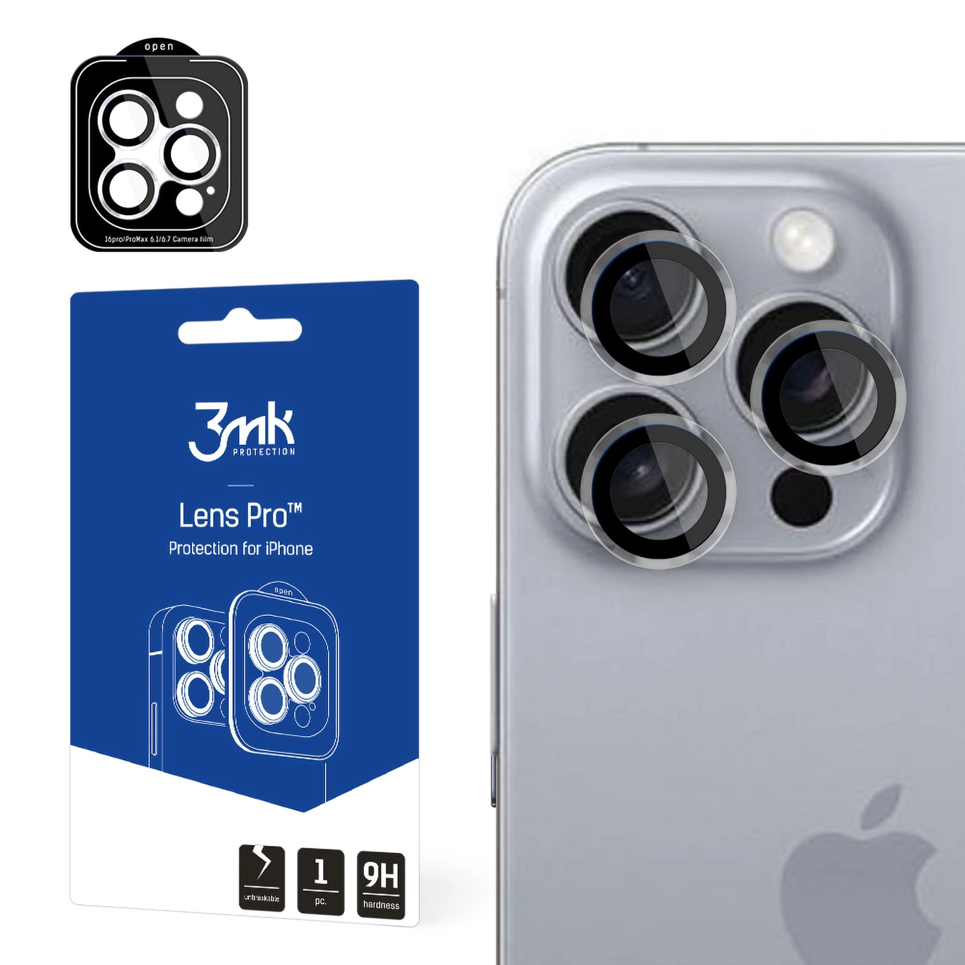 Szkło hartowane 3mk Lens Protection Pro do iPhone 16 Pro / Pro Max