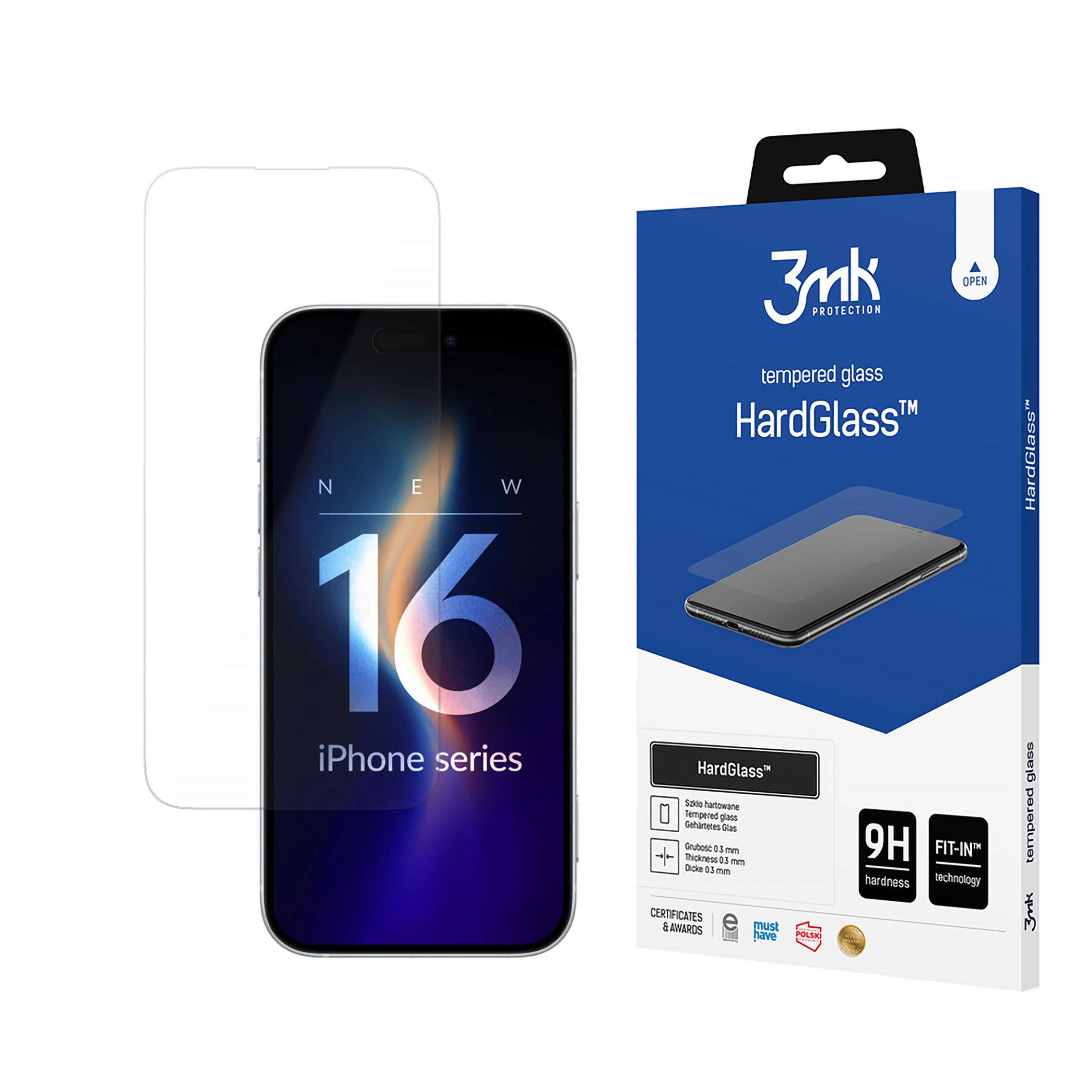 Szkło hartowane 3mk HardGlass do iPhone 16 Plus