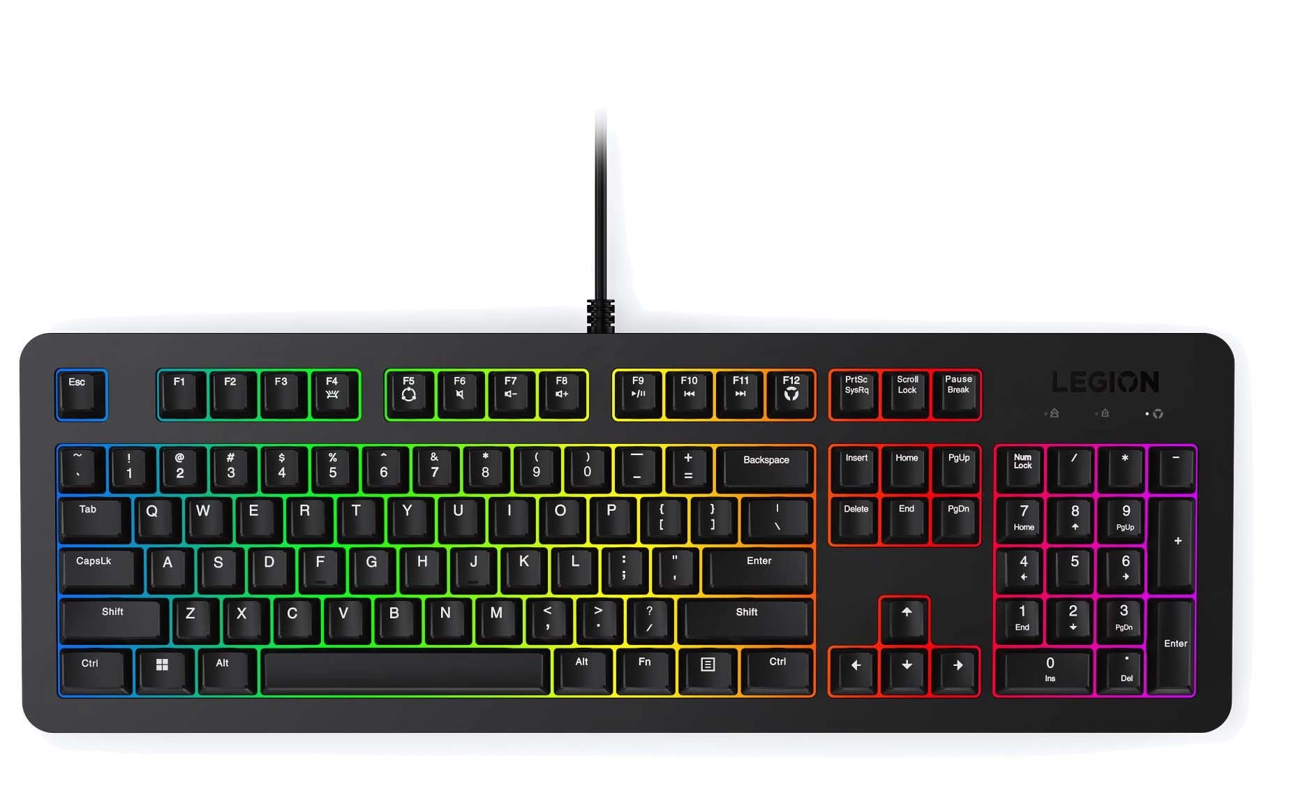 Klawiatura membranowa Lenovo Legion K310 RGB Czarny