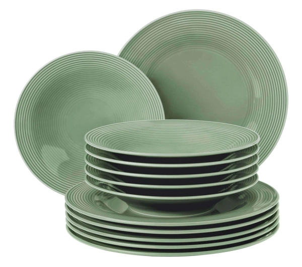 Zastawa stołowa - Seltmann Beat Color Glaze 12 elementów Zielony