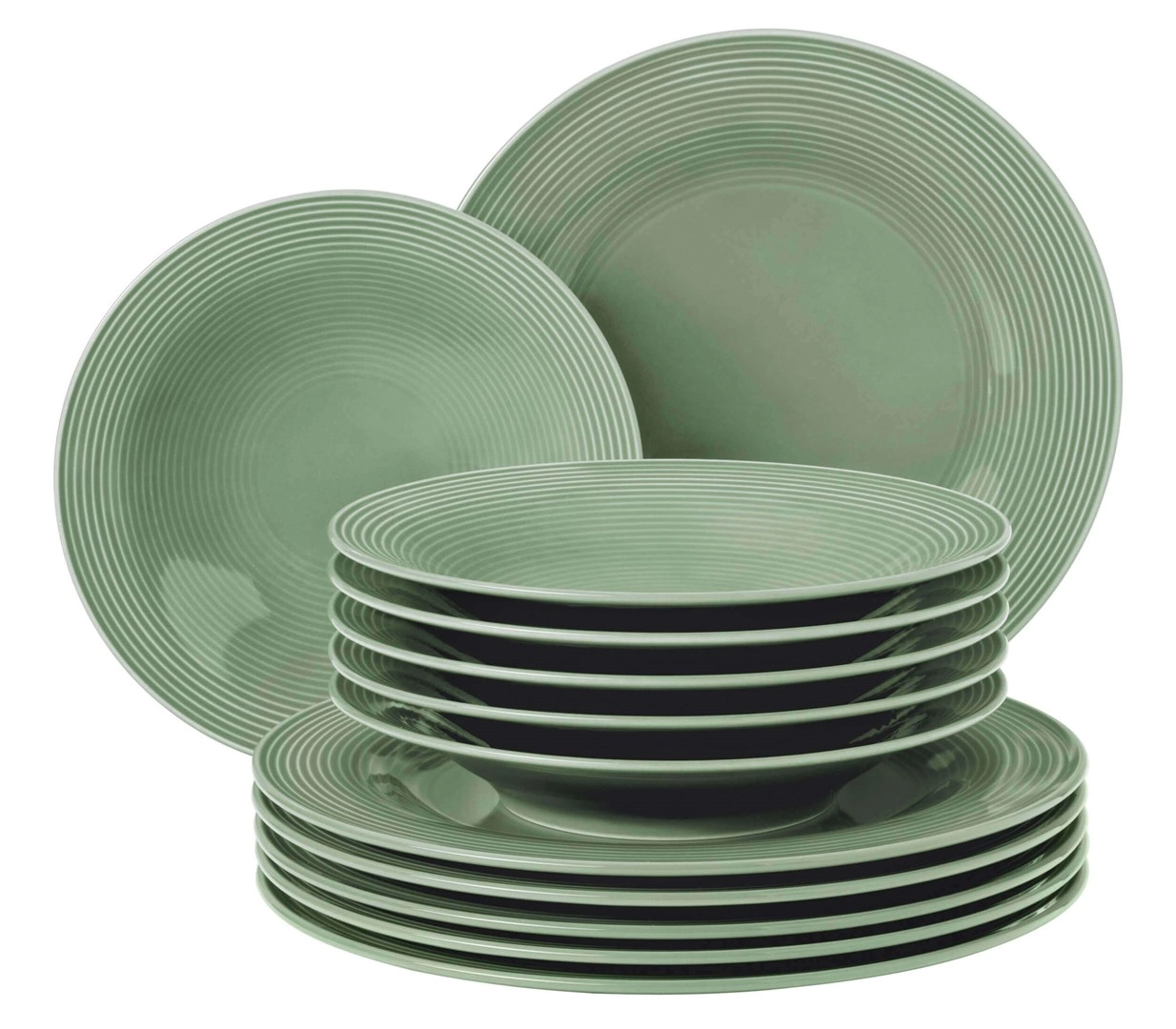 Zestaw obiadowy Seltmann Beat Color Glaze 12 elementów Zielony