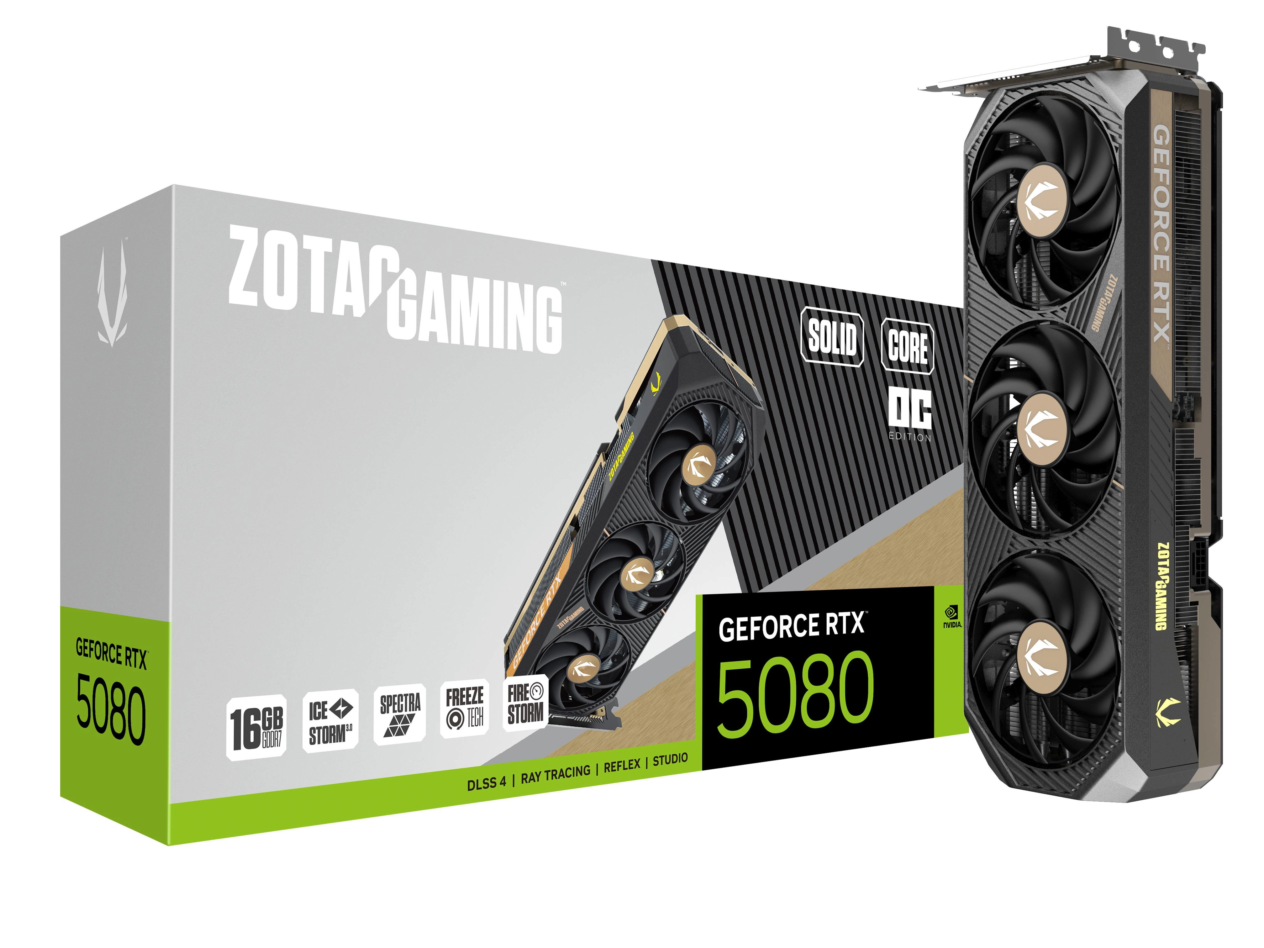 Karta graficzna Zotac Gaming GeForce RTX 5080 SOLID CORE OC 16GB GDDR7 256bit DLSS 4