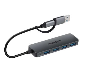 Hub USB Reinston EHUB08 4w1 Pasywny Szary