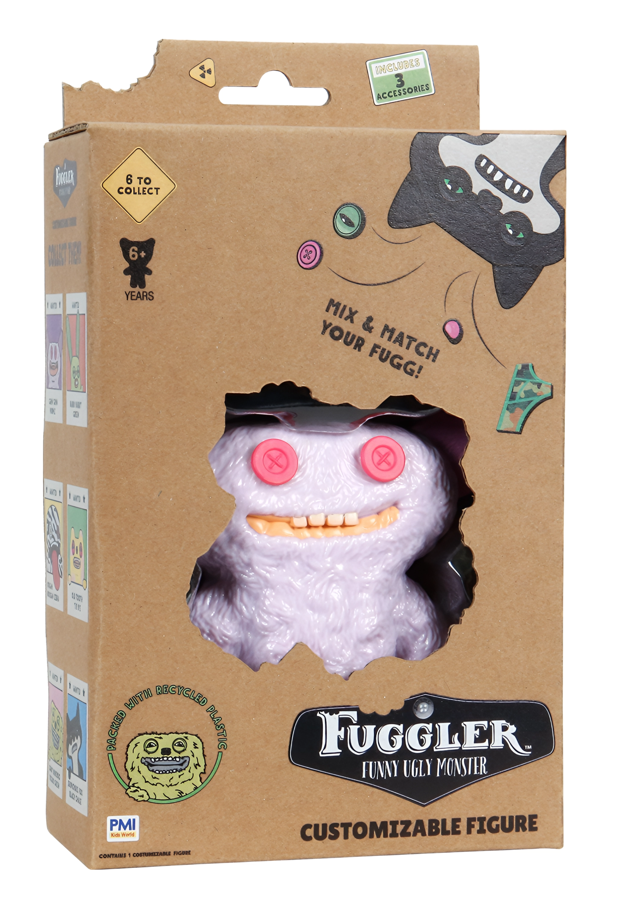 Figurka PMI Kids World Fuggler S1 Customizable Figures 11,5cm - Grin Grin Purple