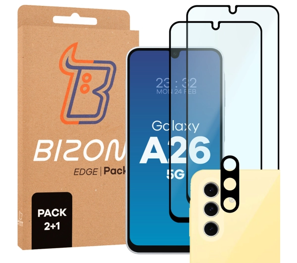Bizon 2x Szkło + szybka na aparat Edge 2 Pack do Galaxy A26 5G