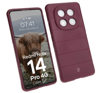 Etui Bizon Tur do Xiaomi Redmi Note 14 Pro 4G Burgundowy