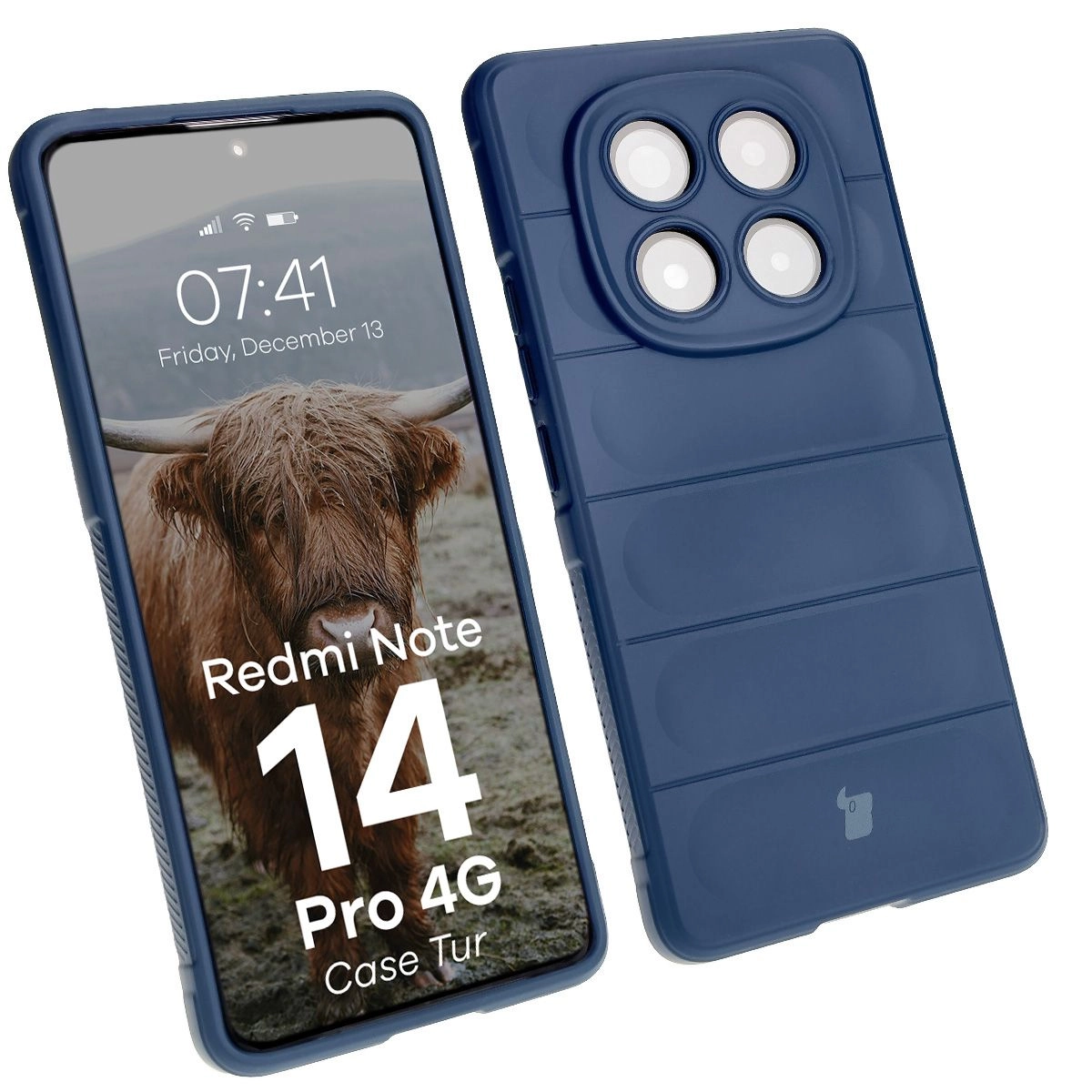 Etui Bizon Tur do Xiaomi Redmi Note 14 Pro 4G Granatowy