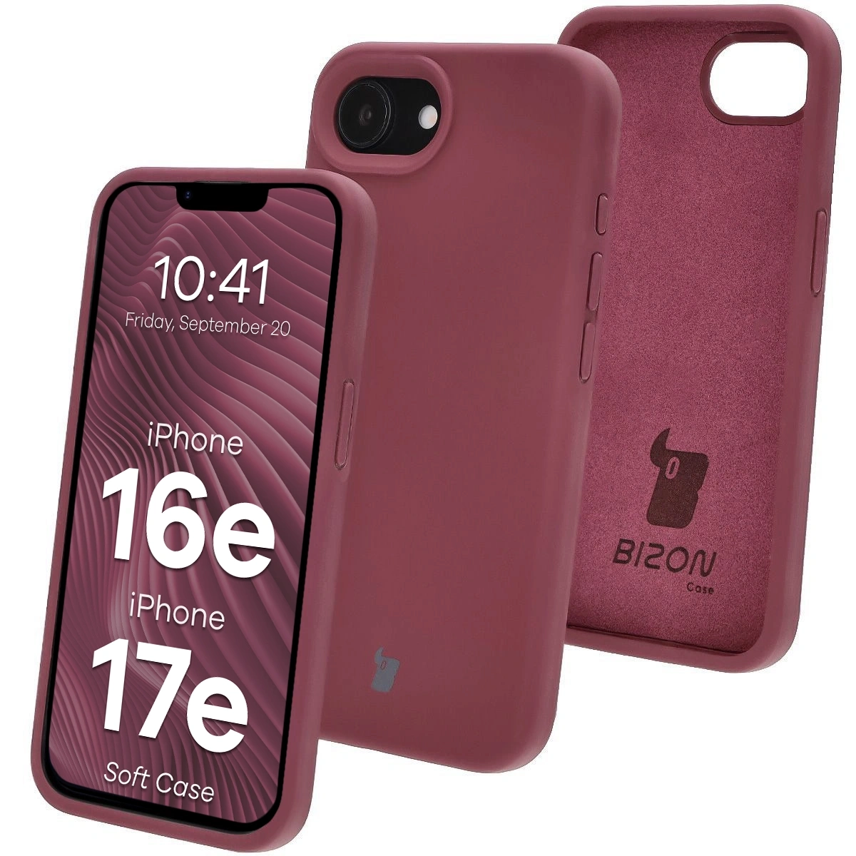 Etui Bizon Silikonowe Soft do iPhone 16e/17e Śliwkowy