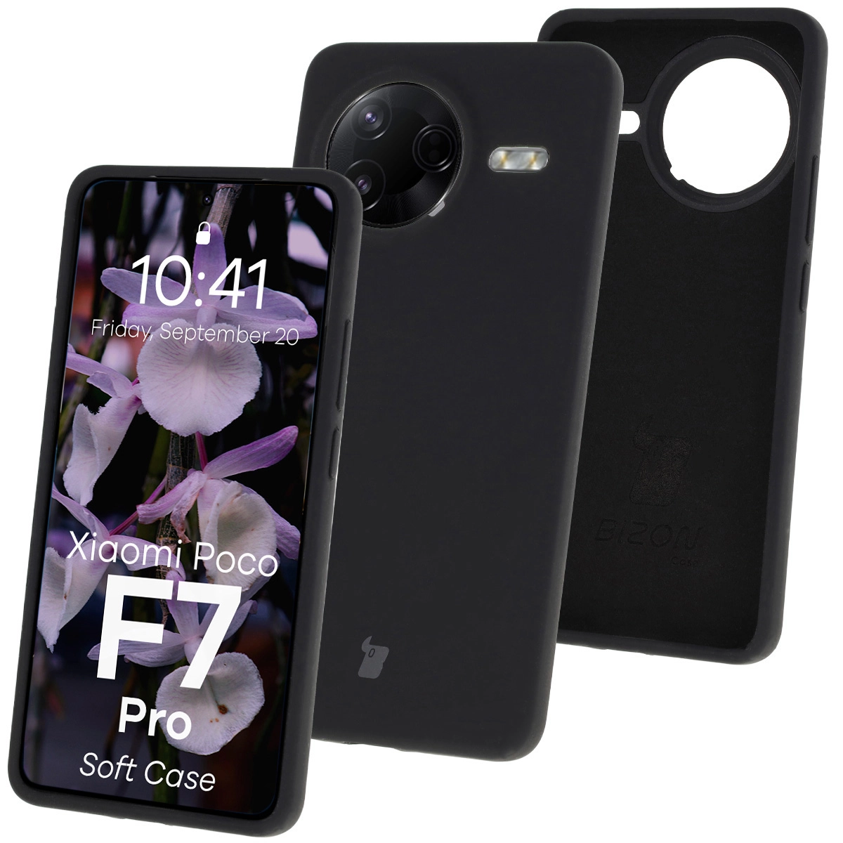Etui Bizon Silikonowe Soft do Xiaomi Poco F7 Pro Czarny