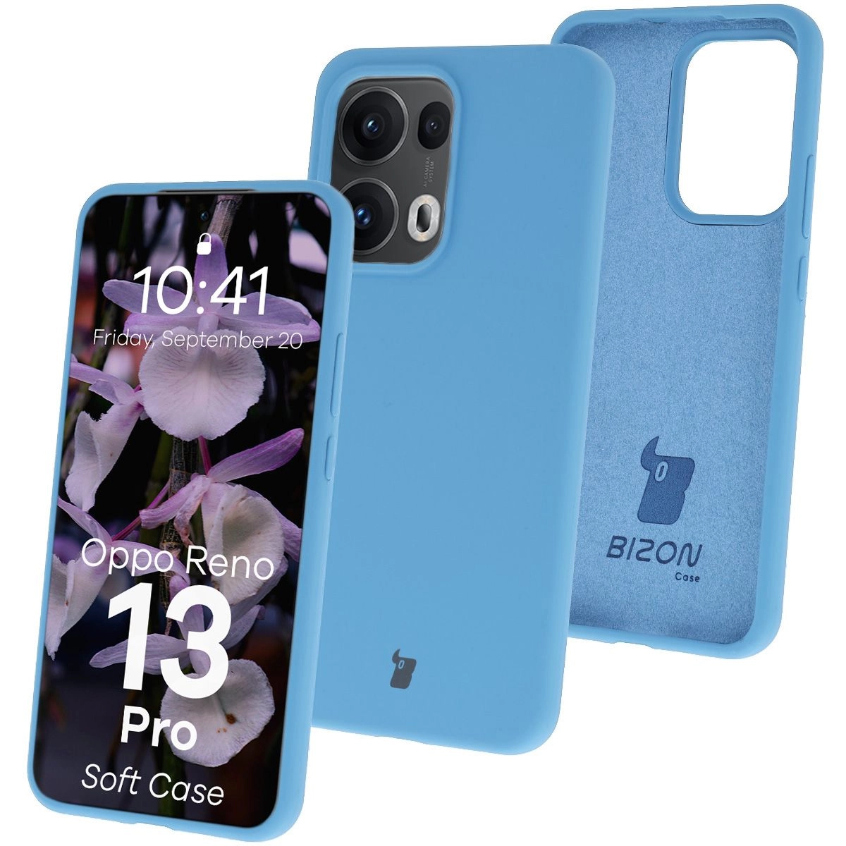 Etui Bizon Silikonowe Soft do Oppo Reno13 Pro Niebieski