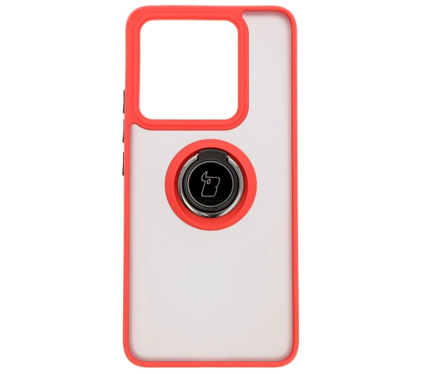 Bizon z uchwytem na palec Hybrid Ring do Xiaomi 14T przydymione z Czerwoną ramką