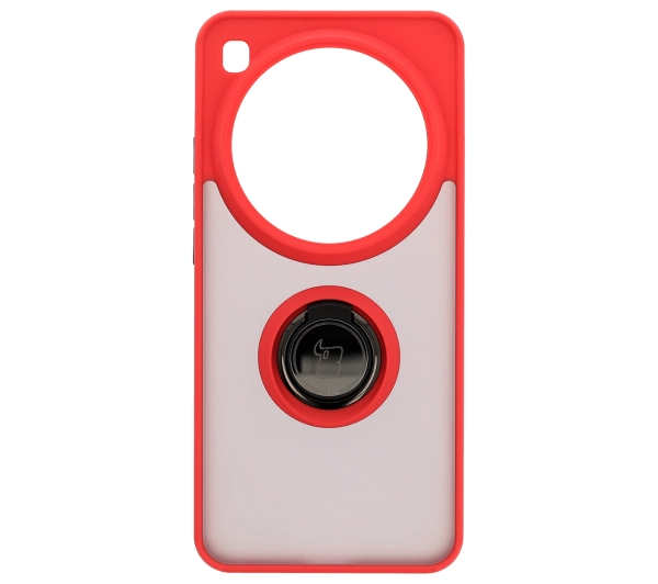 Bizon z uchwytem na palec Hybrid Ring do Xiaomi 15 Ultra przydymione z Czerwoną ramką