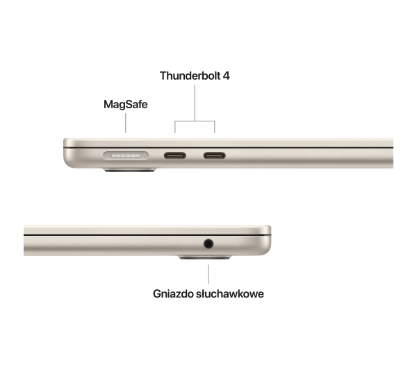 Apple MacBook Air 2025 13,6" M4 16GB RAM 256GB Dysk macOS Księżycowa poświata 70W Funkcje AI - Kup na Raty - RRSO 0%