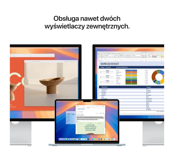 Apple MacBook Air 2025 13,6" M4 16GB RAM 256GB Dysk macOS Księżycowa poświata 70W Funkcje AI - Kup na Raty - RRSO 0%