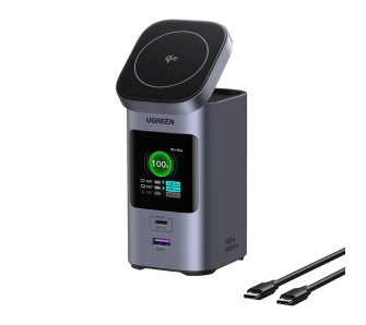 Ładowarka indukcyjna UGREEN 2w1 Nexode 20000mAh 145W Qi2 2x USB-C, USB Szary