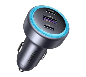 Ładowarka samochodowa UGREEN EC307 USB + 2X USB-C 30W Czarny