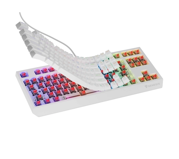 Genesis Thor 230 TKL US RGB Outemu Red Biały