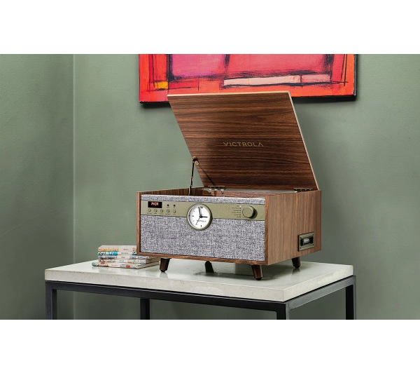 Victrola Century Signature+ 6-in-1 VTA-835SB-WLN-INT  Manualny Napęd paskowy Bluetooth CD Kaseta Orzech - Kup na Raty - RRSO 0%