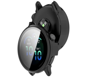 Nakładka na tarczę Bizon ze szkłem do Garmin Vivoactive 6 czarny