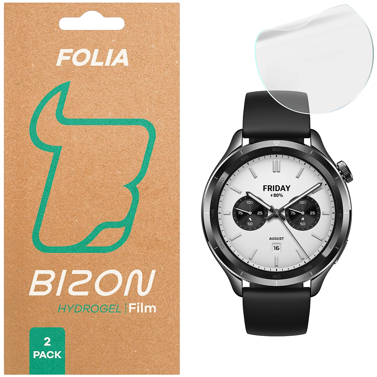 Folia ochronna Bizon matowa Film Sun do Xiaomi Watch S4, 2 sztuki