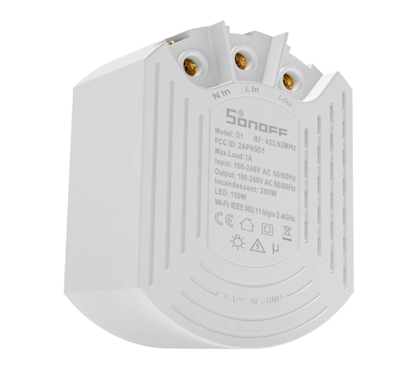 Sonoff D1 z pilotem RM433R2