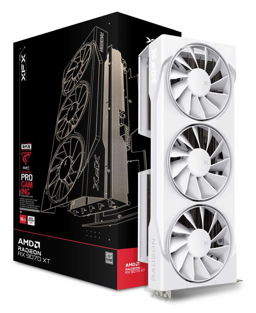 Karta graficzna XFX Swift Radeon RX 9070 XT White Triple Fan Gaming Edition 16GB GDDR6 256bit FSR