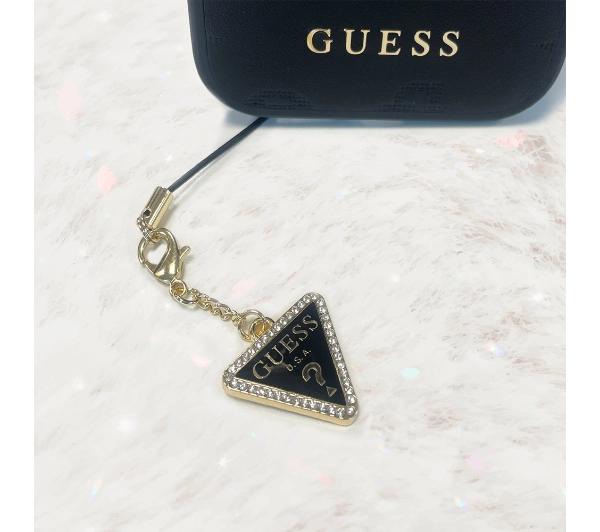 Guess Triangle Diamond Charm with Rhinestones Złoty