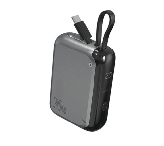 Powerbank 4smarts Pocket 10000mAh 30W Wbudowany kabel USB-C Szary