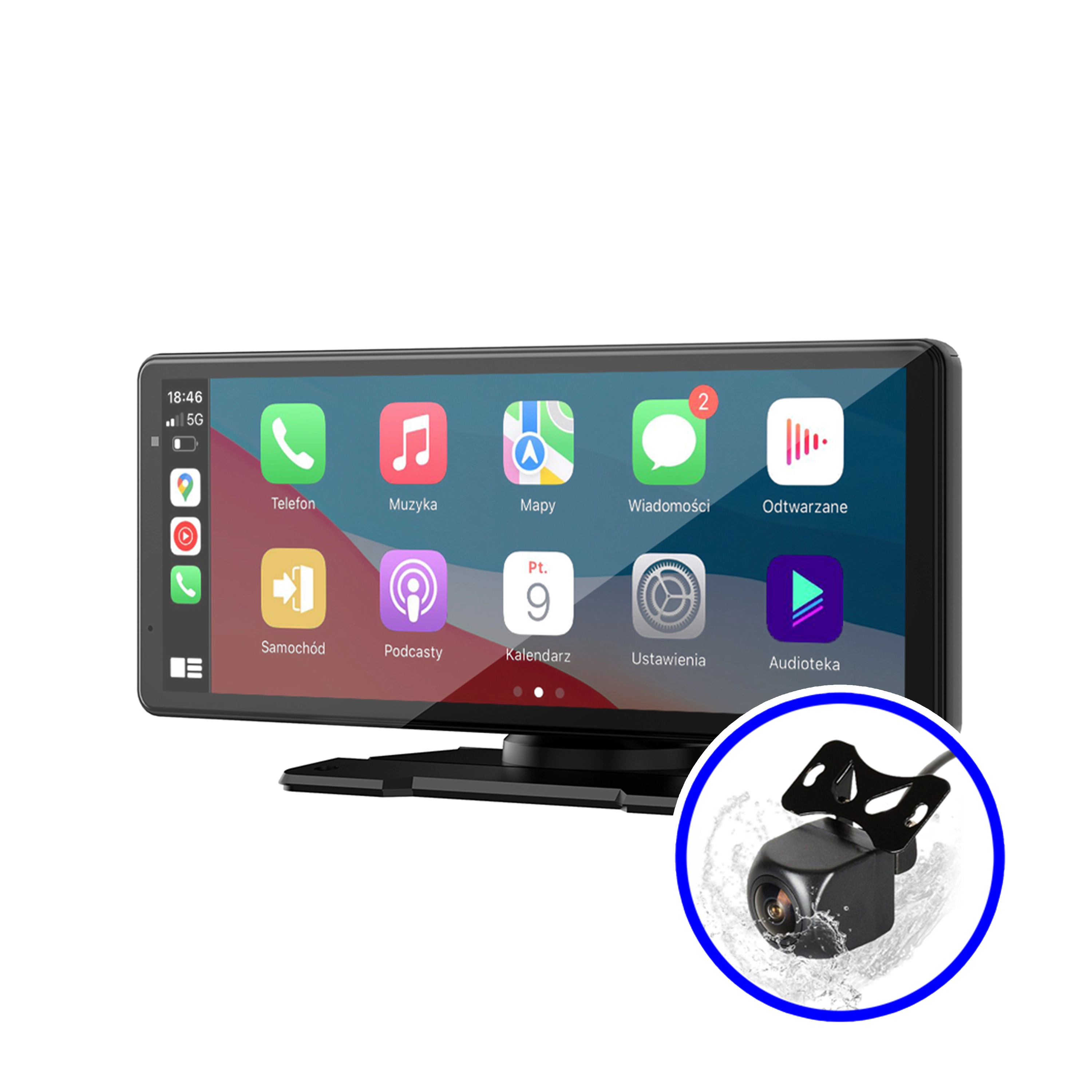 Stacja multimedialna Nexadio CP250 CarPlay Android Auto Kamera Cofania