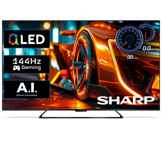Telewizor Sharp 65HR7765E QLED 4K 144Hz Google TV Funkcje AI Dolby Vision IQ Dolby Atmos DTS-X HDMI 2.1 DVB-T2