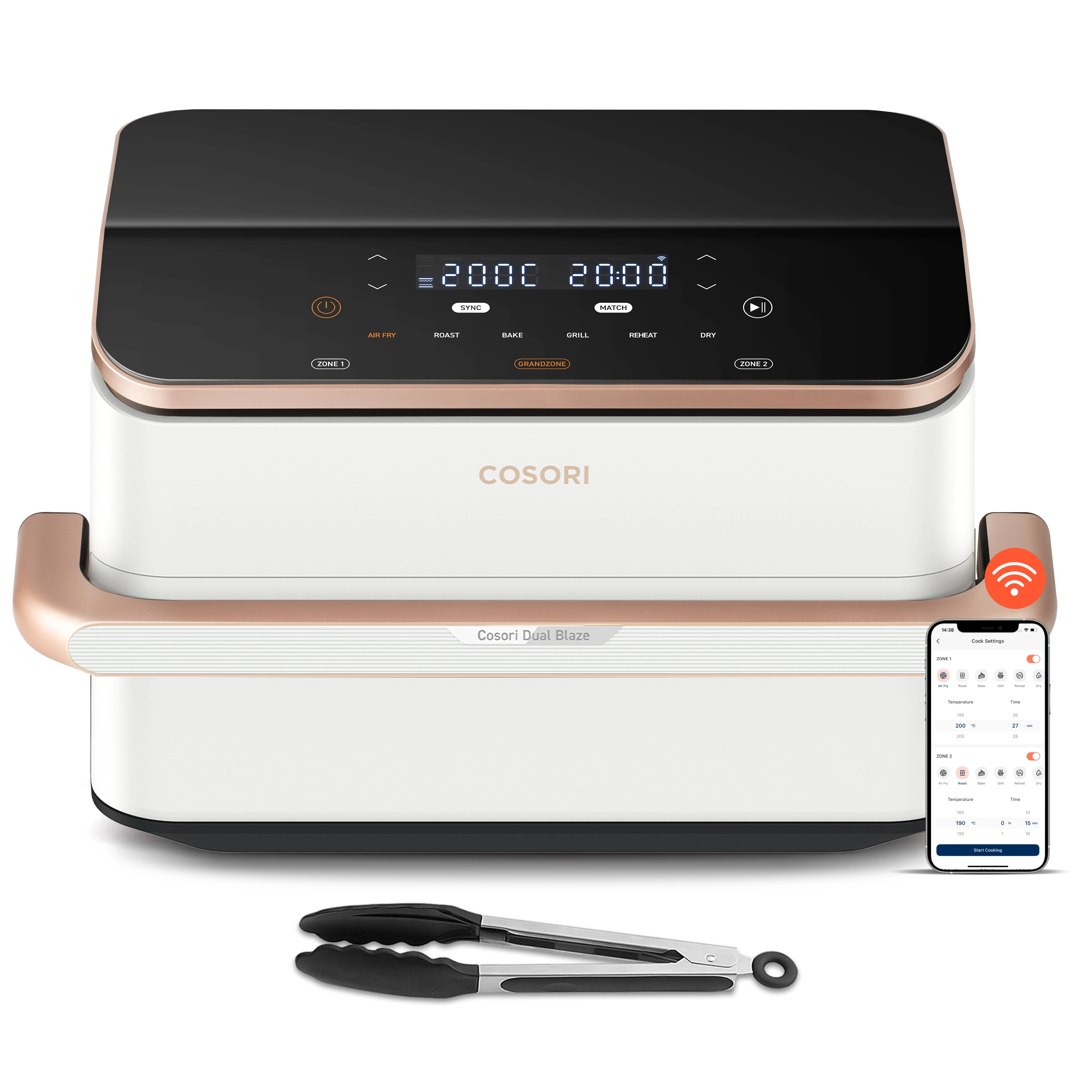Air fryer Cosori Dual Blaze TwinFry CAFTF101SWEUR 2800W 10l Aplikacja mobilna