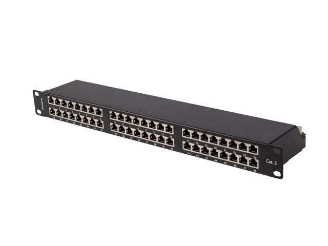 Patch panel Lanberg PPS5-1048-B 48 PORT 1U 19" KAT.5E FTP Czarny