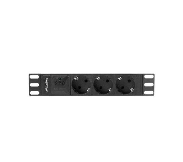 Lanberg RACK PDU 1U 16A 3xSCHUKO 2m Czarny