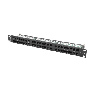Patch panel Lanberg PPU6-1048-B 48 PORT 1U 19" KAT.6 UTP Czarny