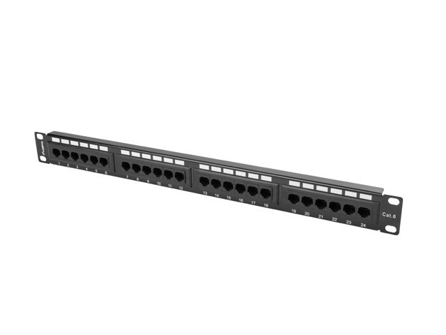 Patch panel Lanberg PPU6-1024-B 24 PORT 1U 19" KAT.6 UTP Czarny
