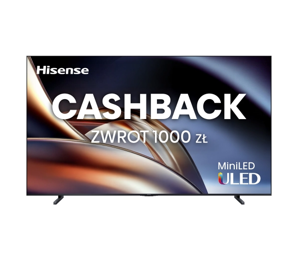 Hisense 75U8Q  75" ULED MiniLED 4K 165Hz Smart TV Funkcje AI Dolby Vision Dolby Atmos HDMI 2.1 DVB-T2