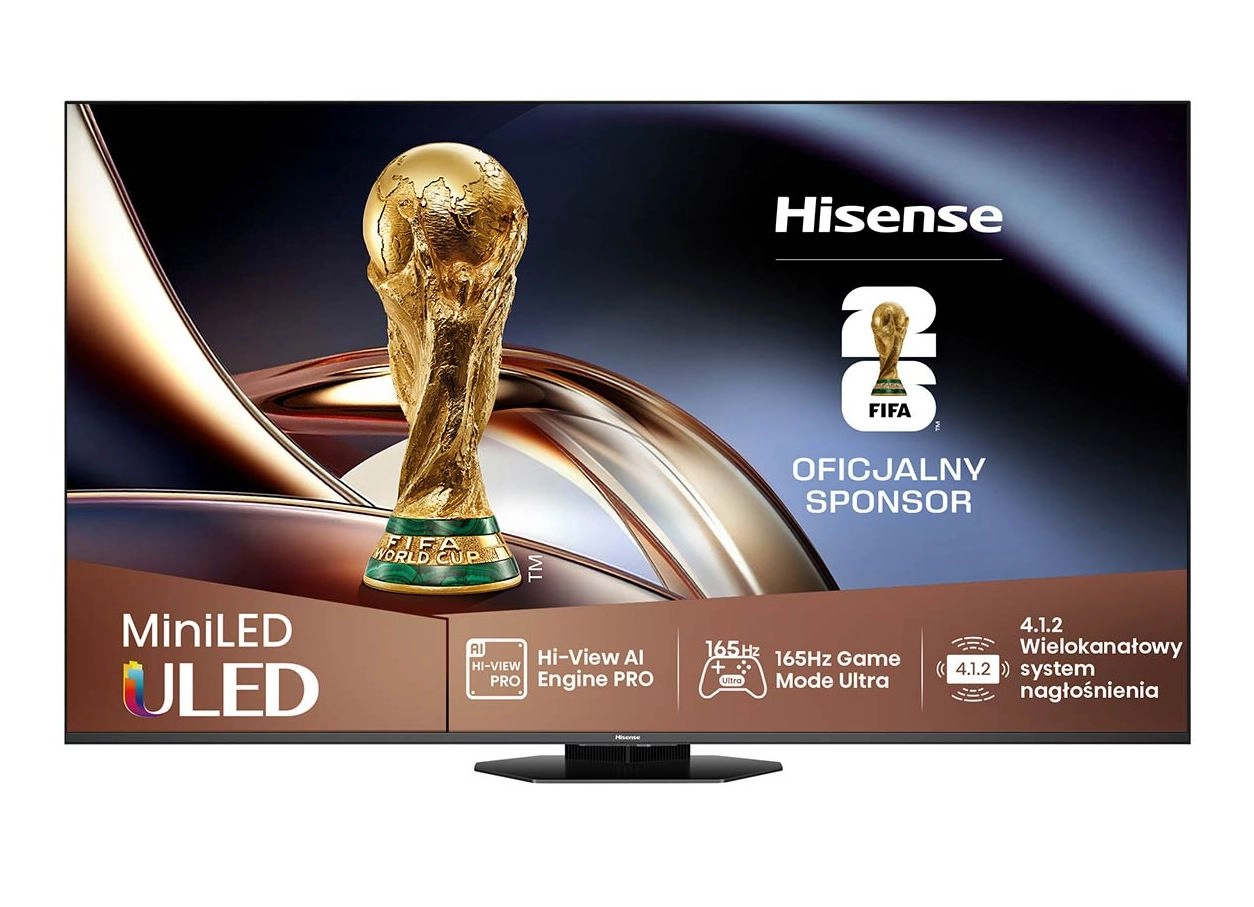 Telewizor Hisense 75U8Q  75" ULED MiniLED 4K 165Hz Smart TV Funkcje AI Dolby Vision Dolby Atmos HDMI 2.1 DVB-T2