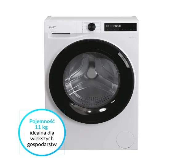 Candy ProWash 500 BR 411BL9-S Funkcje AI 11kg 1400obr/min Zdalne starowanie - TRZECI -55%, ALBO 5-TY ZA 1ZŁ - Kup na Raty - RRSO 0%