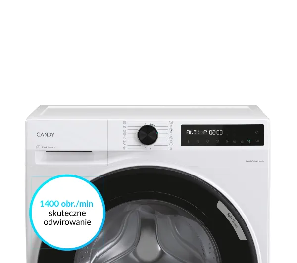 Candy ProWash 500 BR 411BL9-S Funkcje AI 11kg 1400obr/min Zdalne starowanie - TRZECI -55%, ALBO 5-TY ZA 1ZŁ - Kup na Raty - RRSO 0%