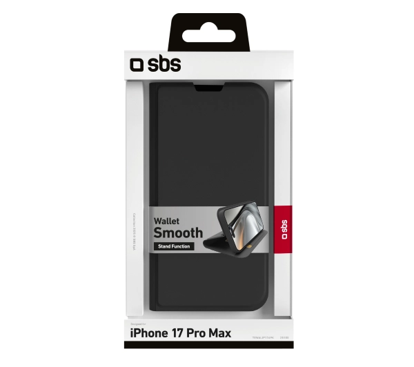 SBS Wallet Smooth do iPhone 17 Pro Max Czarny