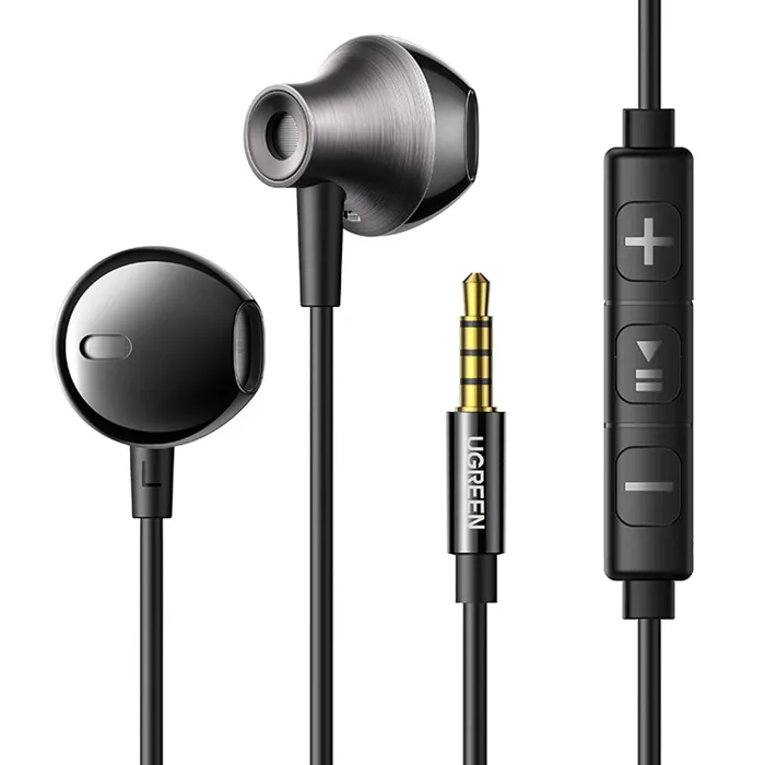 Słuchawki przewodowe UGREEN EP106 Douszne 3,5mm Mikrofon Czarny