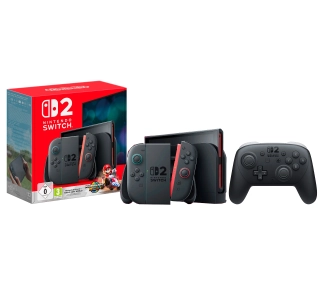 Nintendo Switch 2 Joy-Con Czarny + Mario Kart World + Pad Nintendo Switch 2 Pro Controller - Kup na Raty - RRSO 0%