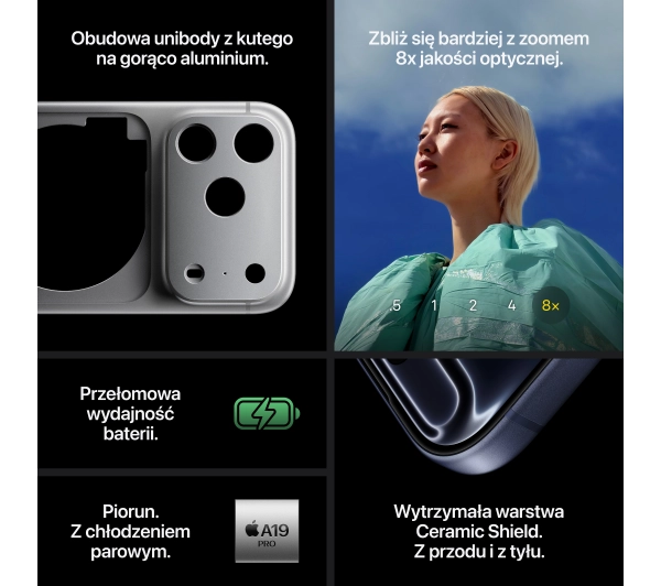Apple iPhone 17 Pro 256GB Funkcje AI 6,3" 120Hz 48Mpix Głębinowy błękit - ⚡ BESTSELLERY ⚡ - Kup na Raty - RRSO 0%